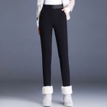 秋冬季加绒加厚哈伦裤女弹力显瘦小脚外穿大码紧身保暖休闲长裤