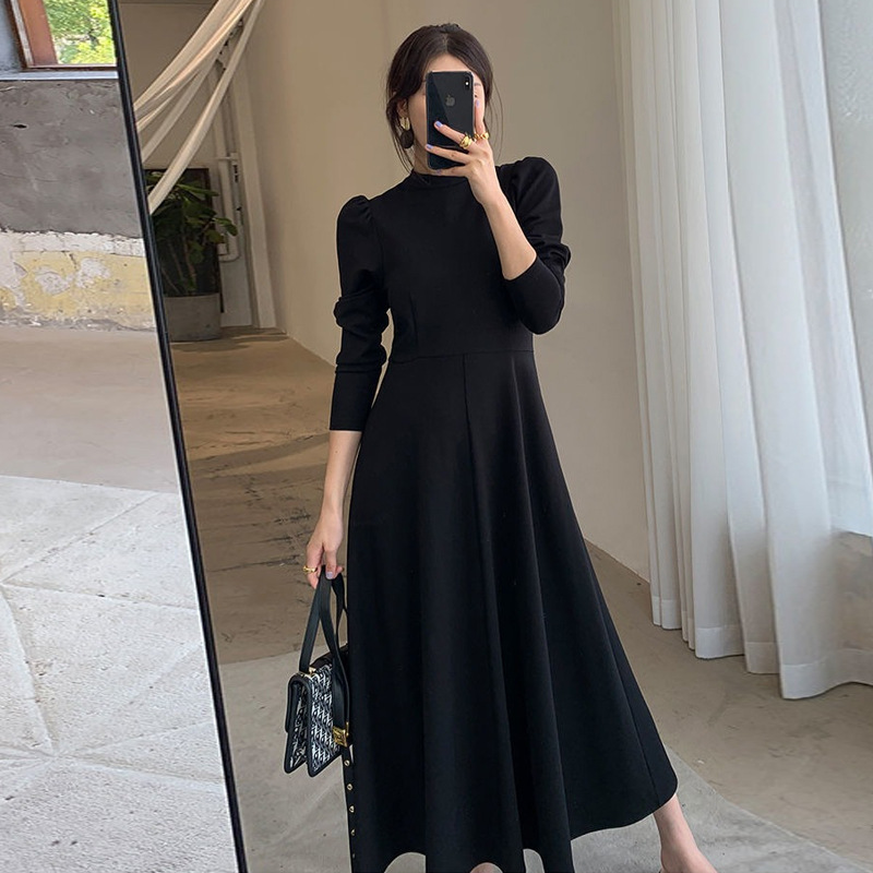 Hepburn-Style Dress for Women, Autumn 2026 New Model, High-End Black Long Dress, French Little Black Dress, Long-Sleeve Dress Hepburn-Style Dress for Women, Autumn 2026 New Model, High-End Black Long Dress, French Little Black Dress, Long-Sleeve Dress