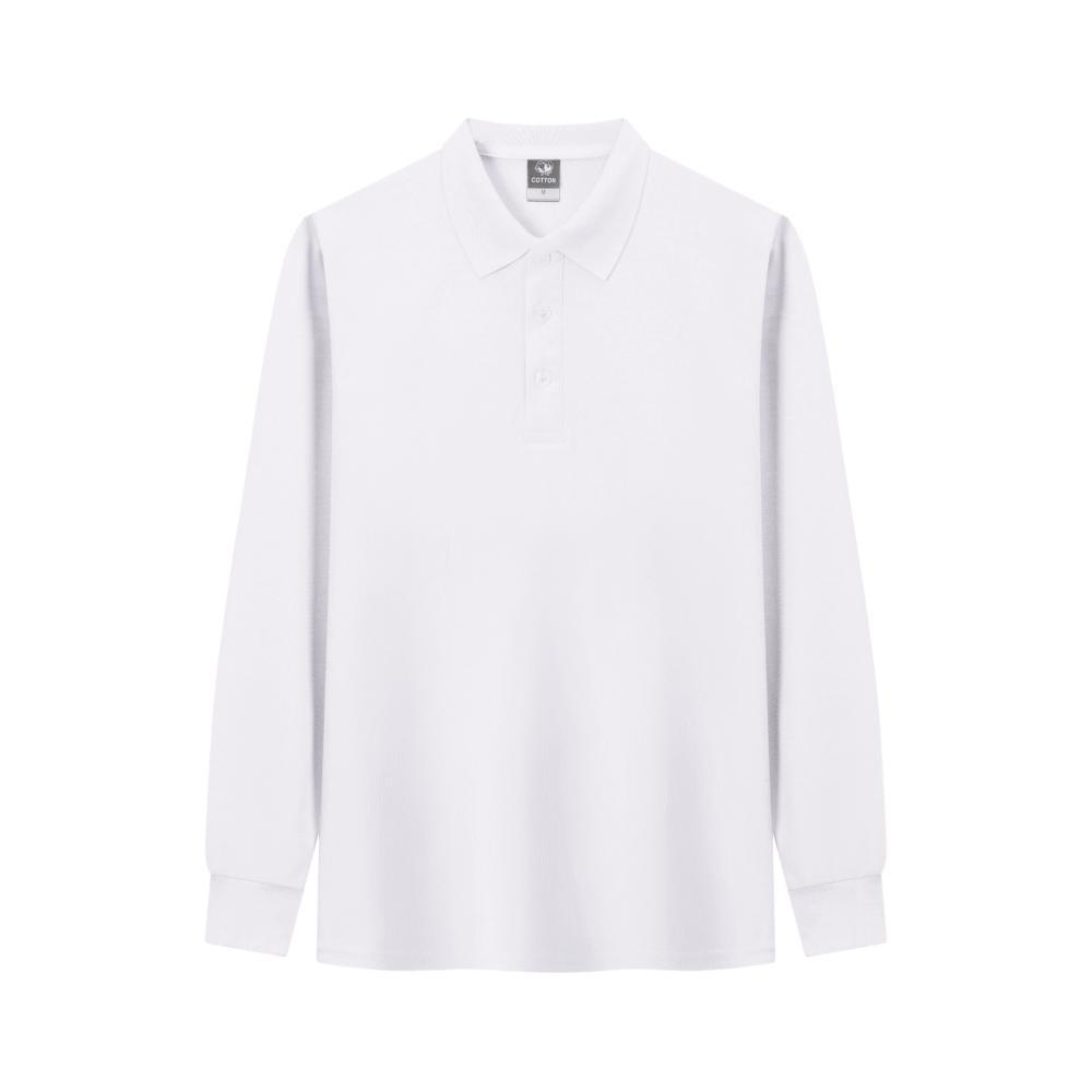 Camisa de Polo de manga larga para hombres y mujeres primavera y verano nueva moda urbana puro algodón soporte cuello polo interior superior para hombres