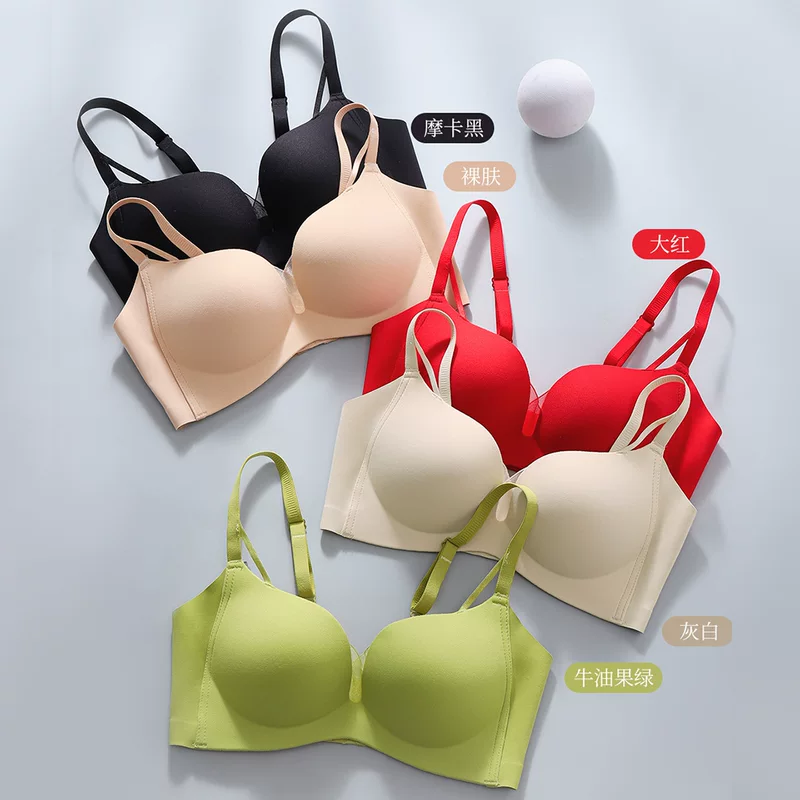 Push up bra, latex supporting wireless bra