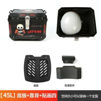 Motorcycle trunk: Vehicle Trunk, Detachable Motorcycle - 45l-floor-backrest-decal-4