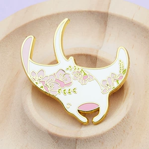 Pink Floral Manta Ray Enamel Brooch Ocean Lover Diver Metal Badge Accessories