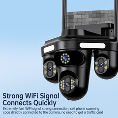 V380 3 レンズ監視屋外防水高精細フルカラーアラートワイヤレス wifi カメラ高精細モニター
