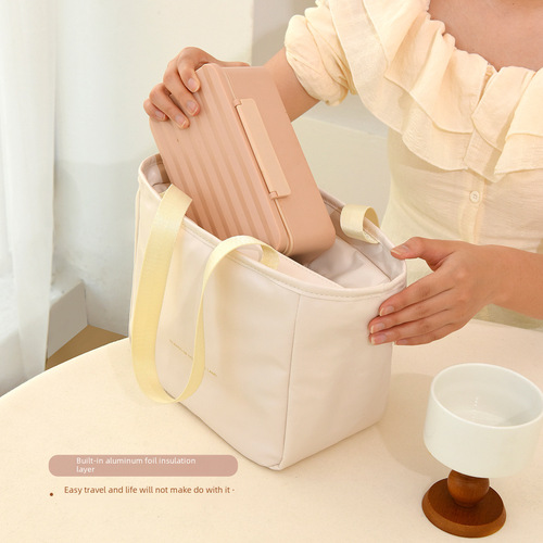 Luxury Minimalist Style Insulated Bag Cloud Insulated Lunch Bag Portable Foldable Meal Box Bag High-End Meal Box Bento Storage Bag