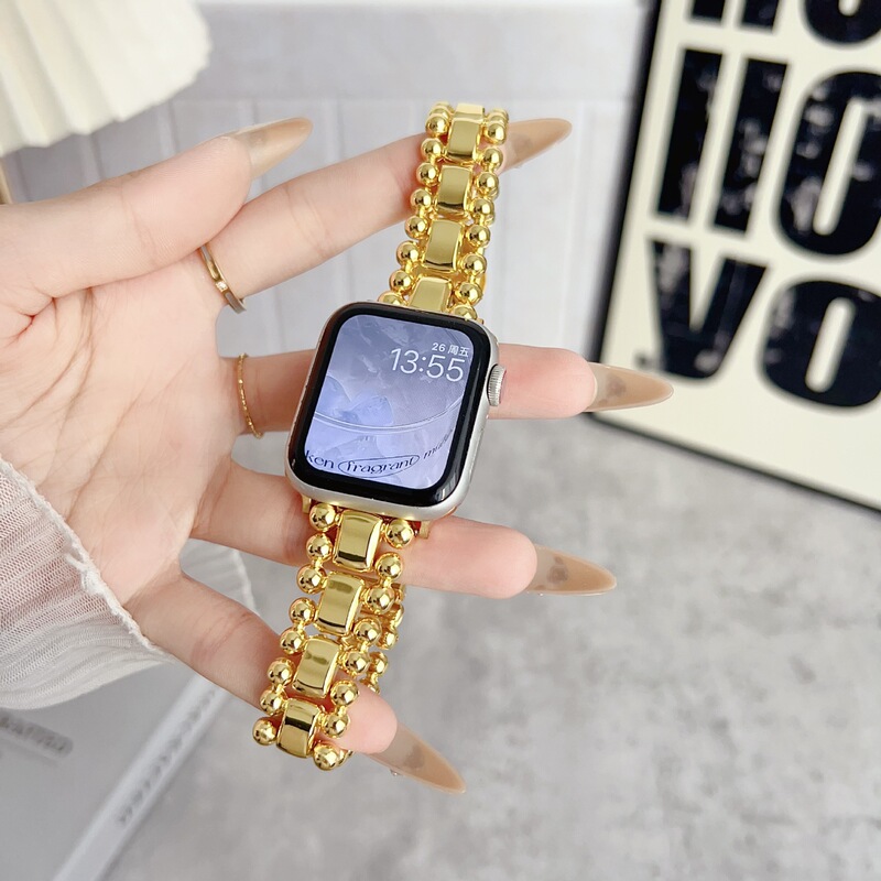 Metal Beaded iWatch Strap Is Suitable for Apple Watch S11/S10 Series Fashion Strap