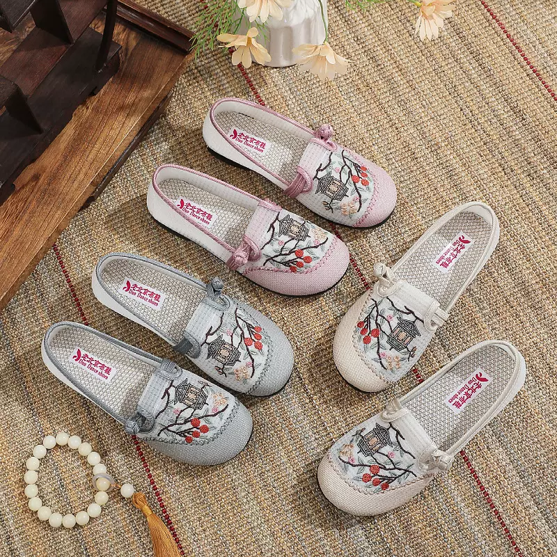老北京布鞋女夏季透气妈妈鞋软底防滑中老年奶奶鞋单鞋一脚蹬女鞋