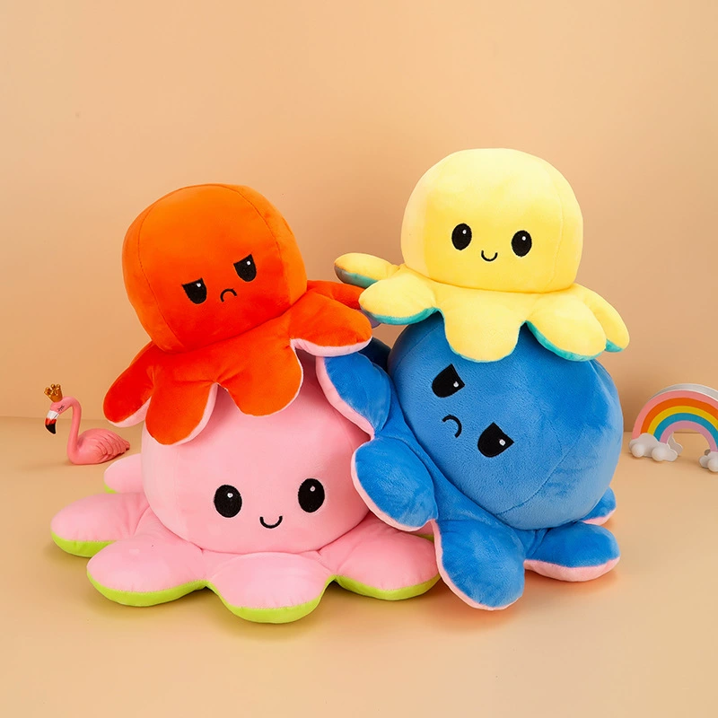 Кукла, плюшевая двусторонняя игрушка, осьминог