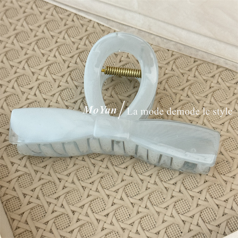 新款果冻色领结蝴蝶结抓夹洗澡头发抓后脑勺盘发发夹气质百搭发卡|undefined