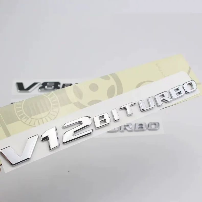 Suitable for the new Mercedes-Benz V8BITURBO side emblems, C63, G63, S65, and V12 supercharged car emblems