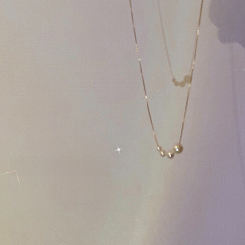 Japanese and Korean ins cool style pearl pendant necklace women's trendy beaded clavicle chain short internet celebrity simple accessories