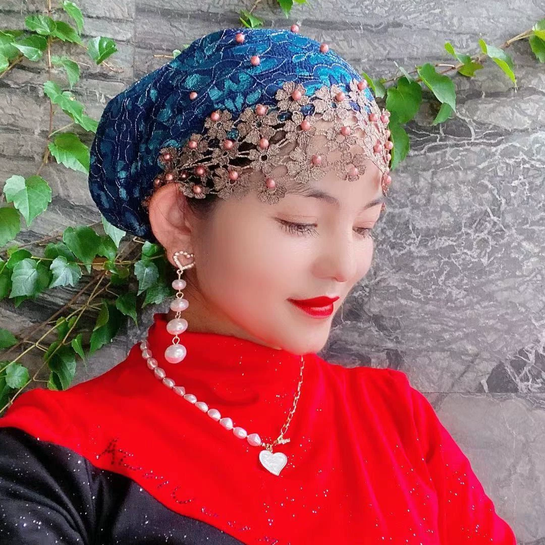 Европейская женская шляпа, шляпа для выхода, шляпа с бисером, вышитая шляпа, малайская женская шляпа, оптовая доставка через границу