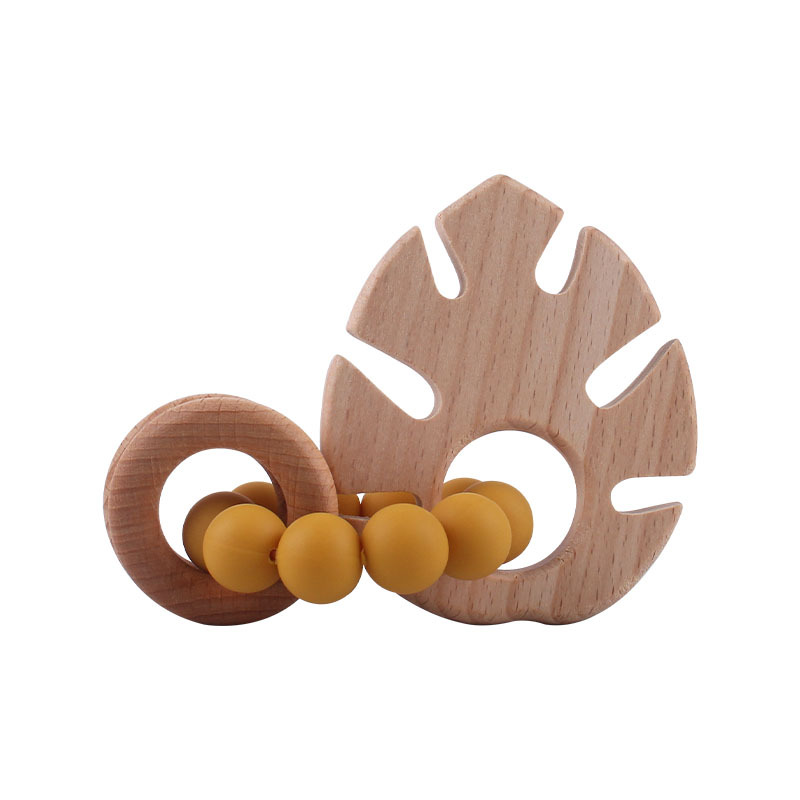 Bebé y bebé suministros niños mordedor pulsera mordedor palo de hoja de haya juguete Amazon Comercio exterior nueva pulsera de silicona