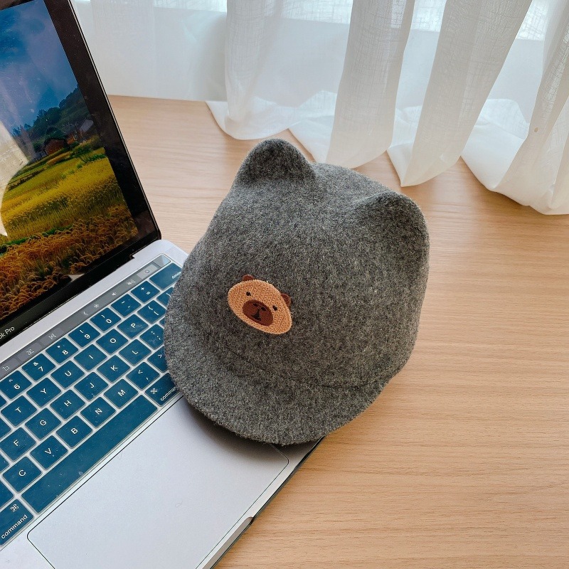 Sombreros de primavera y otoño para bebés de estilo británico, sombreros de lengua de pato para bebés de lana caliente, sombreros de caballo de invierno para niños y niñas, sombreros caballeros
