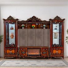 柜白组合柜电视墙柜地柜影视一体客厅背景墙墙欧式电视柜组合酒柜