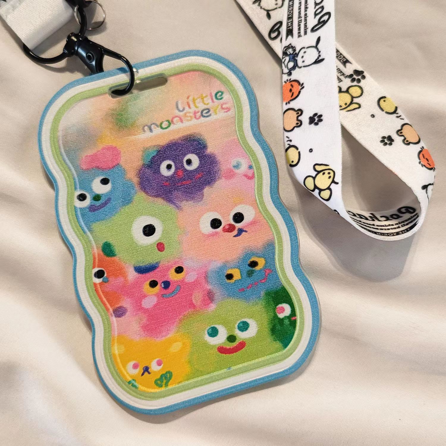 ins透明卡套學生公交校園飯卡追星3寸拍立得小紅書彈簧掛件鑰匙扣