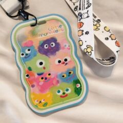 ins透明卡套學生公交校園飯卡追星3寸拍立得小紅書彈簧掛件鑰匙扣