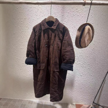 双排扣夹棉棉服女 冬款 文艺复古宽松显瘦炒色休闲保暖中长款外套
