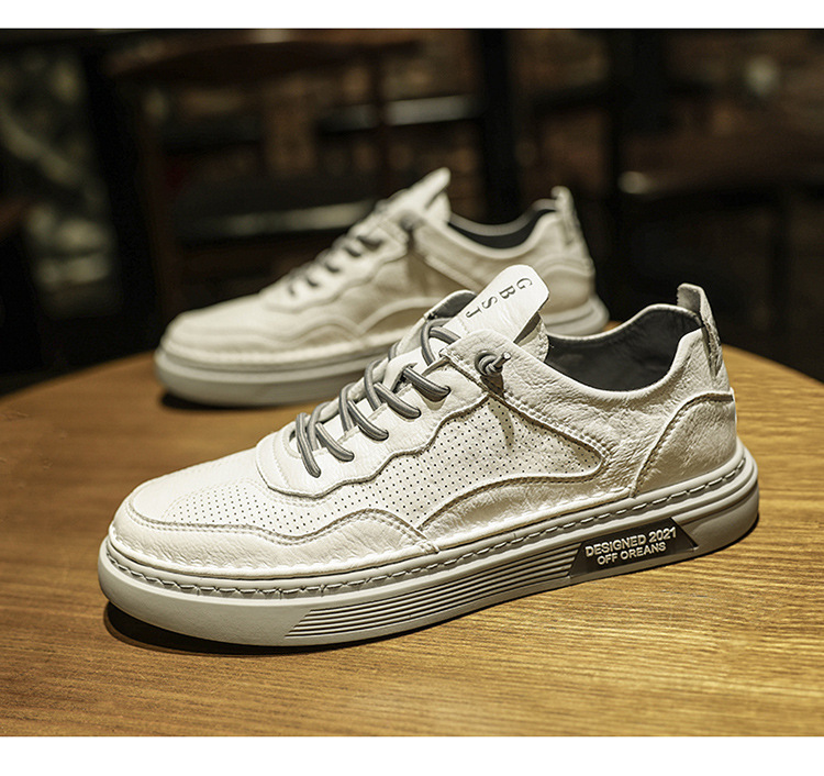 2023 winter nieuwe herensneakers, trendy eenvoudige witte schoenen in Koreaanse stijl, ademende geperforeerde vrijetijdsschoenen voor heren_voghion.com