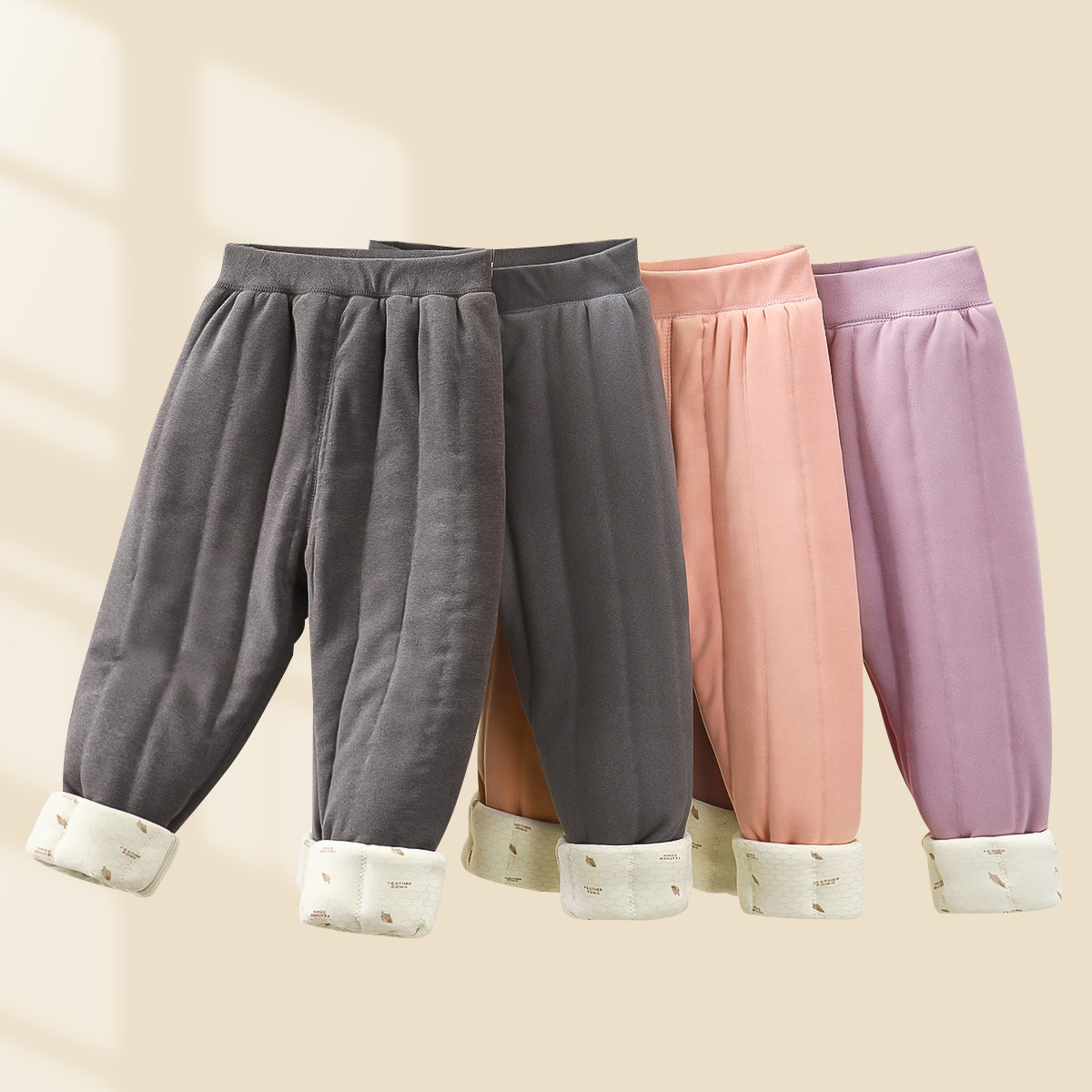 Uniforme escolar, artefacto de otoño y invierno, pantalones de algodón para niños, pantalones calientes y resistentes al frío, tres capas de lana y leggings para niñas