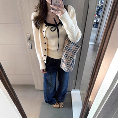 韩系温柔针织开衫吊带两件套女秋季新款软糯毛衣外套外搭上衣套装