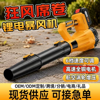 跨境锂电暴风机手持式大功率无线充电鼓风机工业吹叶机电动吹风机