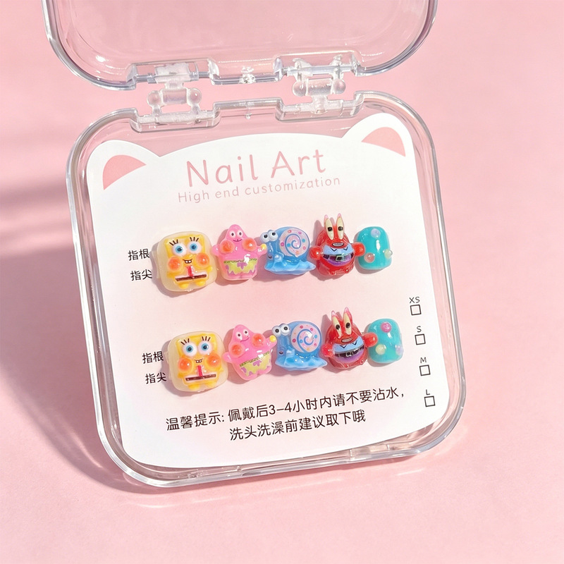 Children's Handmade Cartoon Nail Stickers, Removable Nail Tips for Boys, Decorative Nail Art Set Children's Handmade Cartoon Nail Stickers, Removable Nail Tips for Boys, Decorative Nail Art Set