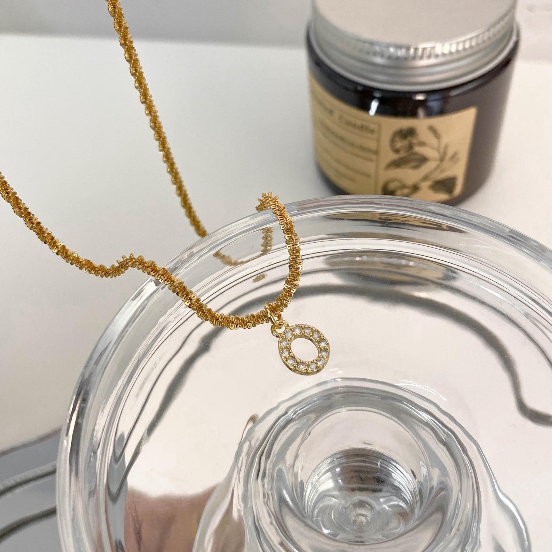 10g Weight Zircon Inlay Material Pendant Necklace Classification 1 Piece Quantity Holiday, Daily Occasion Titanium Steel Material Letter Pattern Women's Gender Plating, Inlay Design Simple Style, Classic Style Style Simple Style Classic Style Letter Titanium Steel Plating Inlay Zircon Pendant Necklace 24