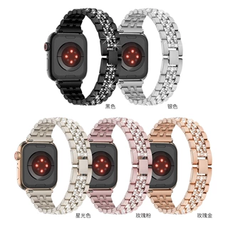 适用于apple watch苹果表带 iwatch苹果金属表带 镶钻调节金属链