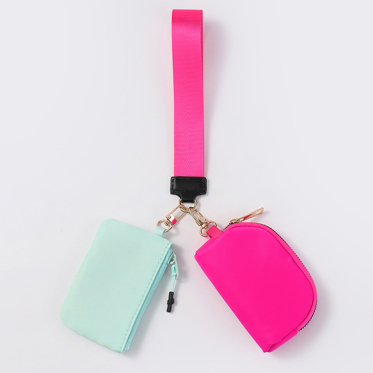 Bolso de muñeca transfronterizo LULU con el mismo estilo Mini bolso de color de moda portátil Estuche para llaves de almacenamiento impermeable de nailon