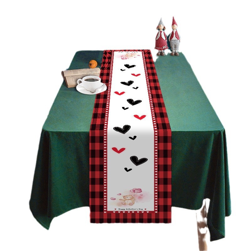 Transfronterizo nuevo día de San Valentín camino de mesa Lino impreso mantel hogar Decoración sofá fiesta Festival atmósfera Decoración