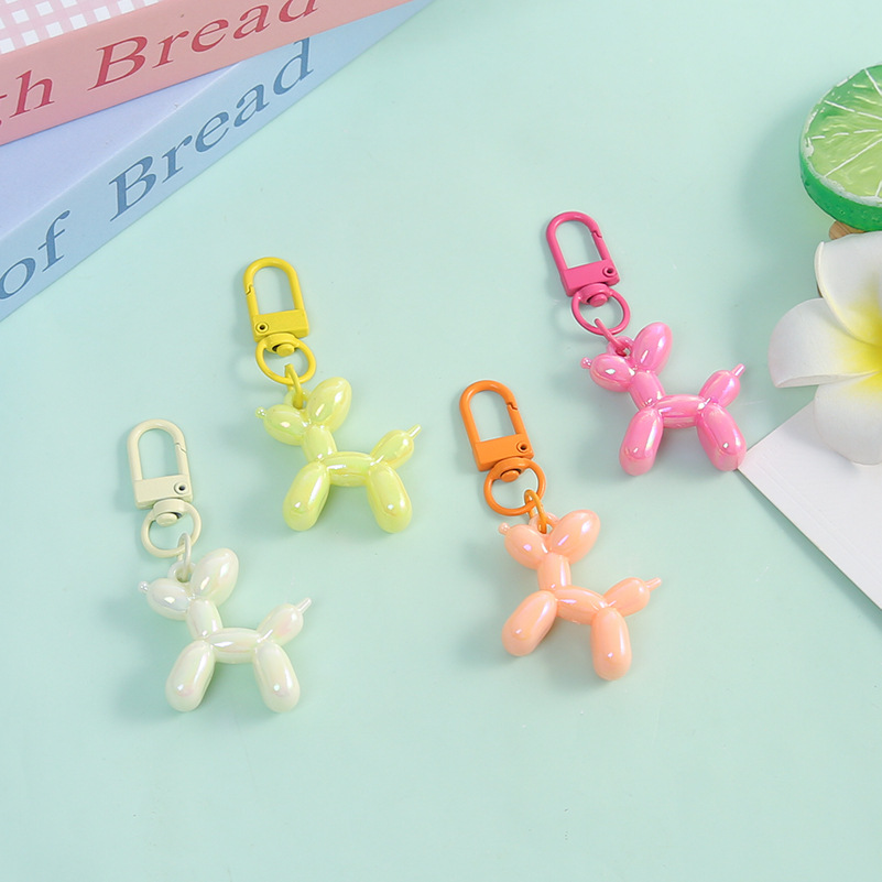 Colorful Small Trendy Laser Balloon Dog Keychain Pendant Cute Bag Decoration Couple Best Friend Gift