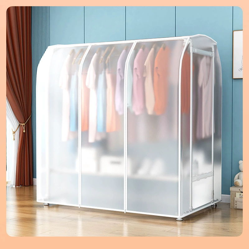 6 напольных вешалок для одежды с двойной штангой, пылезащитный чехол, утолщенный прозрачный пылезащитный мешок, длинный чехол для одежды для пальто.