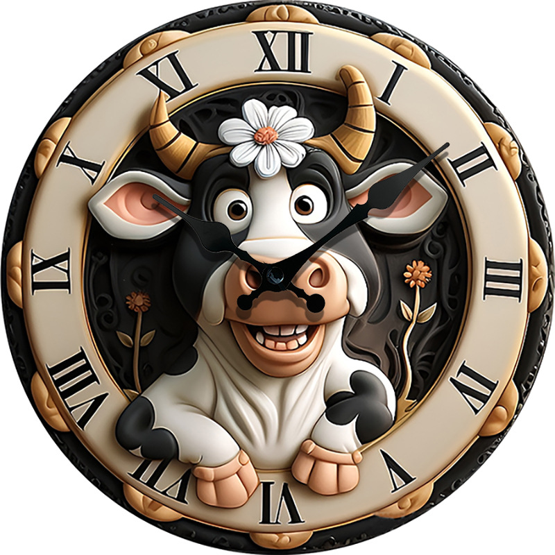 Reloj de efecto pseudo-estéreo nuevo de venta caliente transfronteriza, reloj de estilo de caricatura real, reloj de animales
