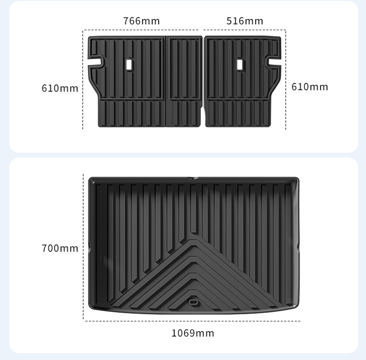 Suitable for 24 Models of Chery Icar03/Jaecoo J6 Car Floor Mats, Left and Right Steering Wheel Tpe Floor Mats, Trunk Mats