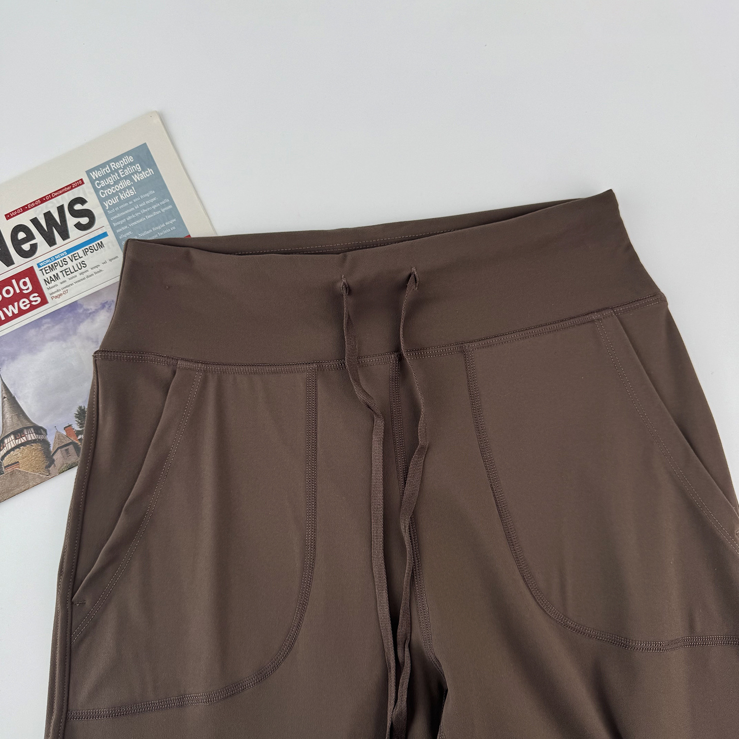 Pantalones de yoga de piernas anchas Throwback todavía de cintura alta, pantalones sueltos para mujeres