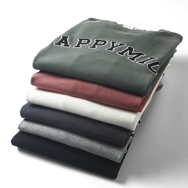 Мэй Хаджи! Десять тысяч игольчатых букв вышивки! Осенние мужские иностранные товары Спорт Повседневная равнина вязаный свитер с круглым вырезом