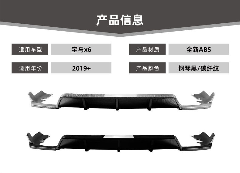 Suitable for Bmw X6 G06 2019+ Mp Model Rear Lip Spoiler Exterior Modification Accessories