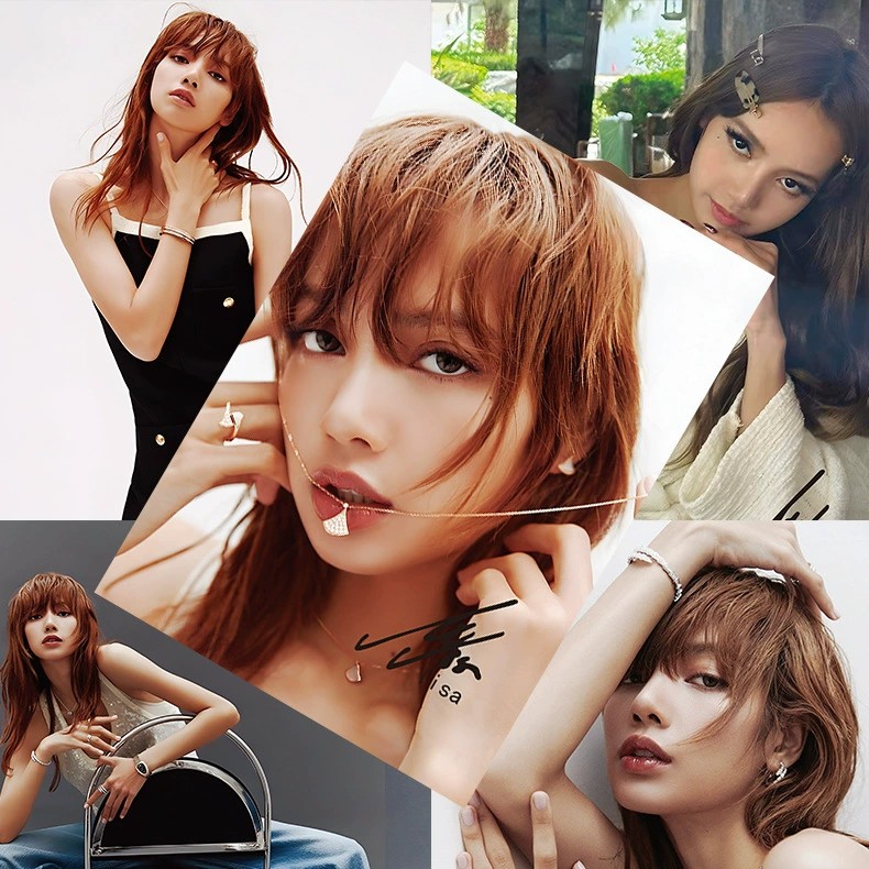 Coated Paper Poster Set, 8-Piece K-pop Wall Stickers, Glossy Collectible Prints