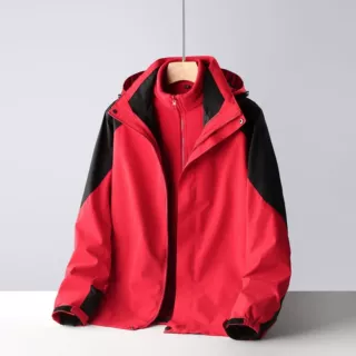 抓绒内胆三合一两件套冲锋衣定制户外保暖滑雪服团队工作服绣LOGO