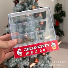 ミニチュアの子供の家のミニKtケーキの箱のデザートの箱のシミュレーションは引き戸の展示棚のままごとのおもちゃの置物を押します。