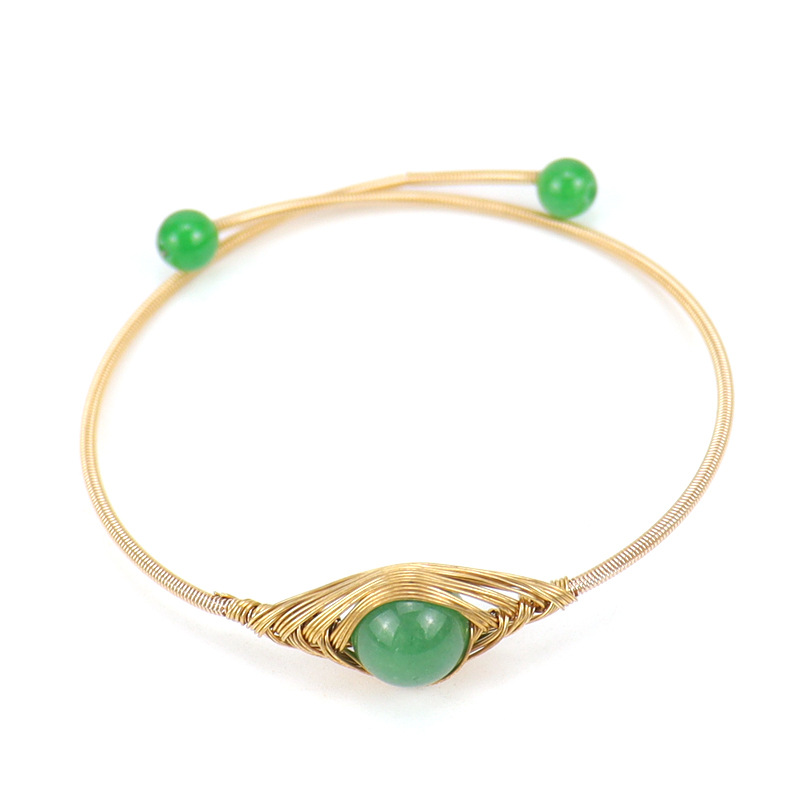 Fashion Geometric natural stone Copper Plating Bangle 1 Piece