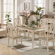 美式餐桌简约地中海一桌四椅组合家具全实木方桌小户型家用吃饭桌
