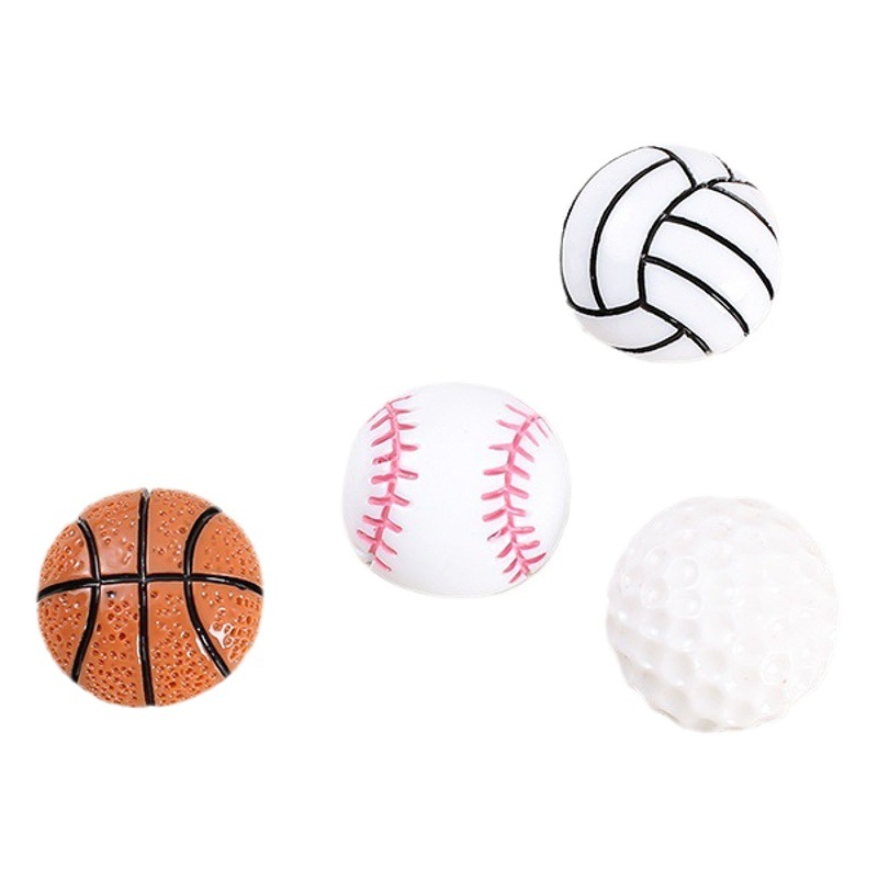 Simulación de media cara bola deportiva serie resina DIY accesorios llavero colgante pendientes colgante material de la joyería