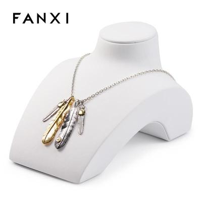 【凡西】新款人像脖子架黑白皮首饰项链展示架吊坠首饰展示道具|ru