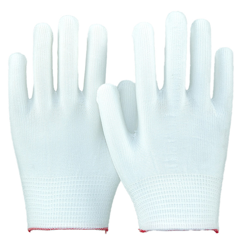 Guantes sin polvo guantes de línea de trabajo negros 13 agujas de nylon permeable a prueba de polvo trabajo cómodo y suave