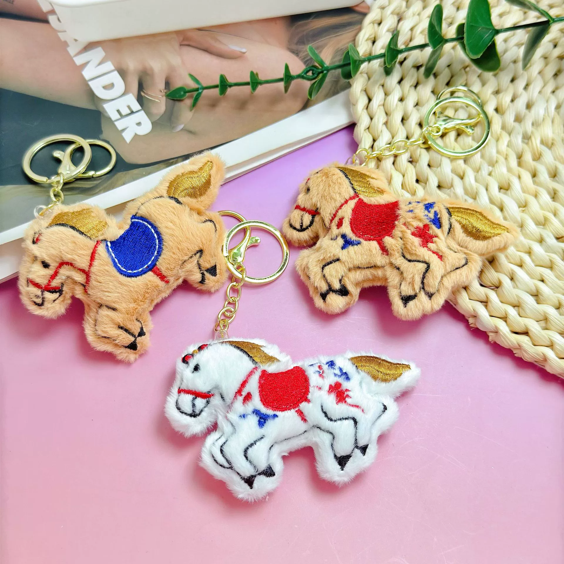 Креативная плюшевая кукла Junma, подвеска в виде сумки, мультяшная кукла-пони, подвеска для ключей, аксессуары, брошь для одежды, ювелирные изделия