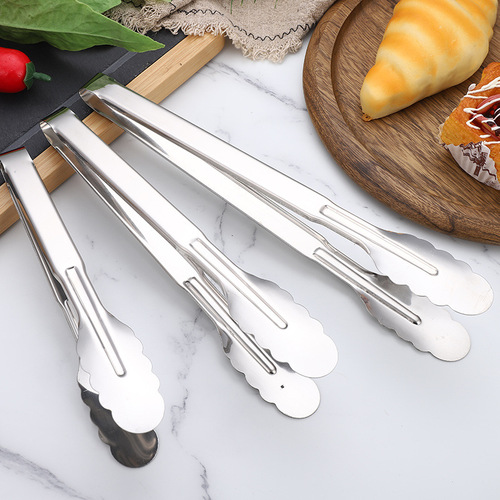 Stainless steel bread clips kitchen tools heat-resistant BBQ tongs steak tongs baking food tongs extended food tongs wholesale