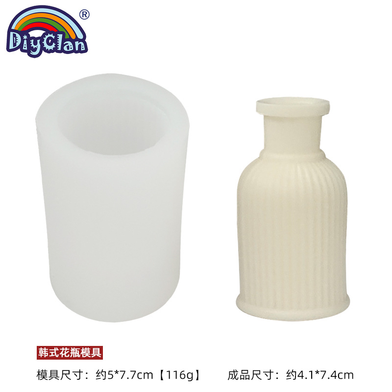 ins Korean Vase Aromatherapy Gypsum Silicone Mold 3D Stereo Aroma Stone Small Ornament Candle Model Chocolate