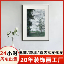 北欧玄关装饰画客厅山水走廊过道挂画现代简约水墨禅意竖版壁画