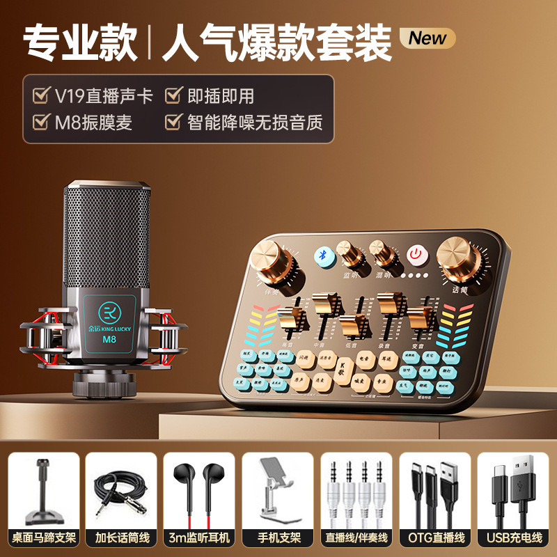 v19サウンドカードライブ放送フルセット機器、携帯電話、デスクトップパソコン、歌、配信者、録音専用、ライブ配信用|undefined